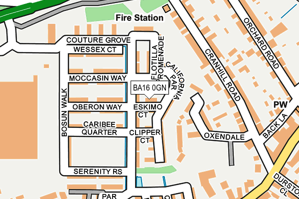 BA16 0GN map - OS OpenMap – Local (Ordnance Survey)