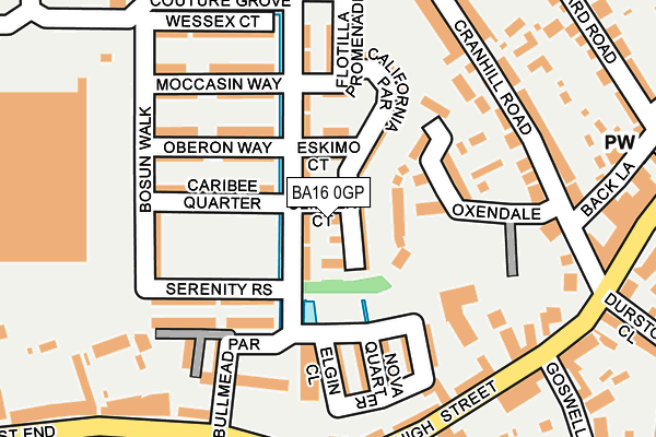 BA16 0GP map - OS OpenMap – Local (Ordnance Survey)