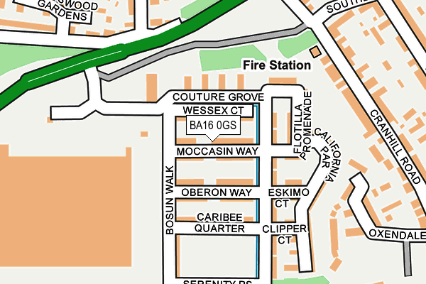 BA16 0GS map - OS OpenMap – Local (Ordnance Survey)