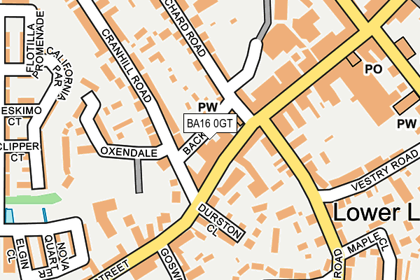 BA16 0GT map - OS OpenMap – Local (Ordnance Survey)