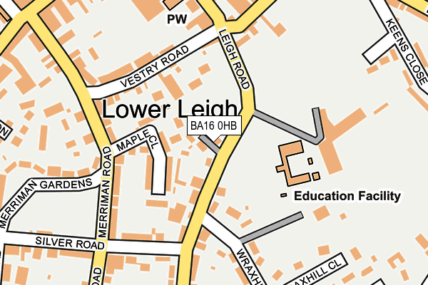 BA16 0HB map - OS OpenMap – Local (Ordnance Survey)