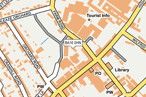 BA16 0HN map - OS OpenMap – Local (Ordnance Survey)