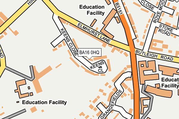 BA16 0HQ map - OS OpenMap – Local (Ordnance Survey)