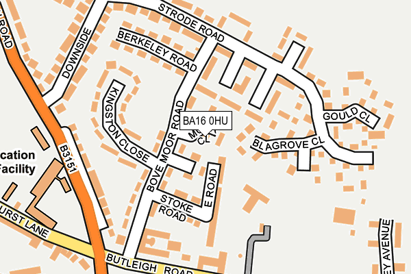 BA16 0HU map - OS OpenMap – Local (Ordnance Survey)