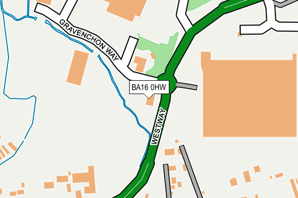BA16 0HW map - OS OpenMap – Local (Ordnance Survey)