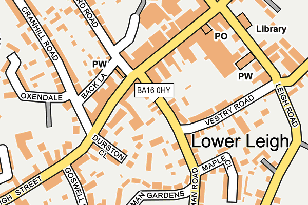 BA16 0HY map - OS OpenMap – Local (Ordnance Survey)