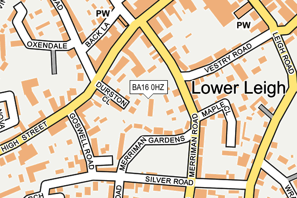 BA16 0HZ map - OS OpenMap – Local (Ordnance Survey)