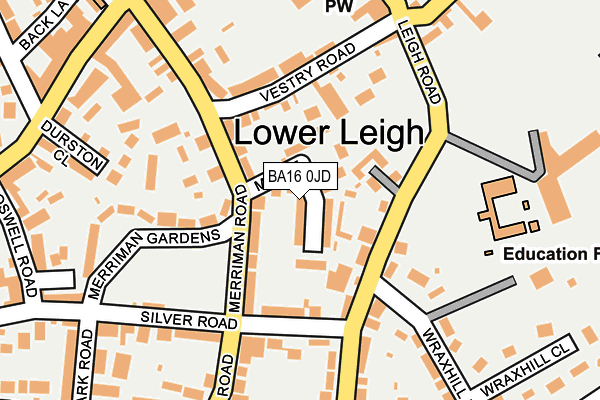 BA16 0JD map - OS OpenMap – Local (Ordnance Survey)