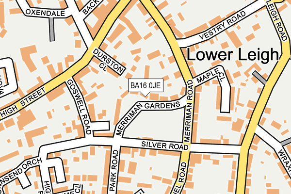 BA16 0JE map - OS OpenMap – Local (Ordnance Survey)