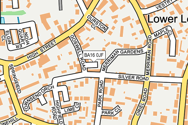 BA16 0JF map - OS OpenMap – Local (Ordnance Survey)