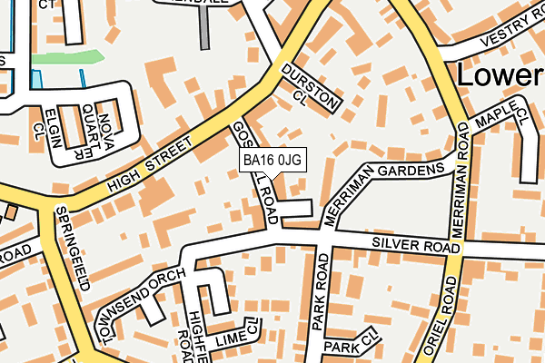 BA16 0JG map - OS OpenMap – Local (Ordnance Survey)