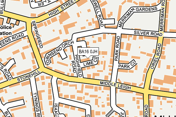 BA16 0JH map - OS OpenMap – Local (Ordnance Survey)