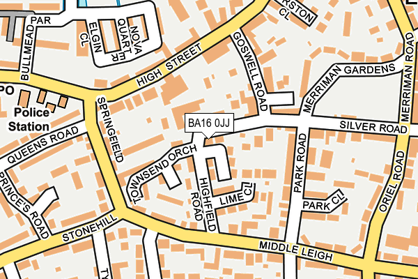 BA16 0JJ map - OS OpenMap – Local (Ordnance Survey)