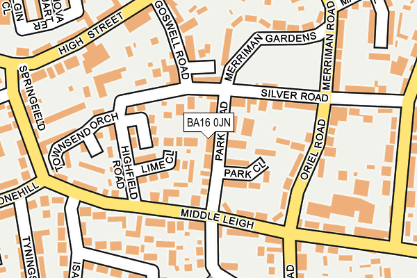 BA16 0JN map - OS OpenMap – Local (Ordnance Survey)