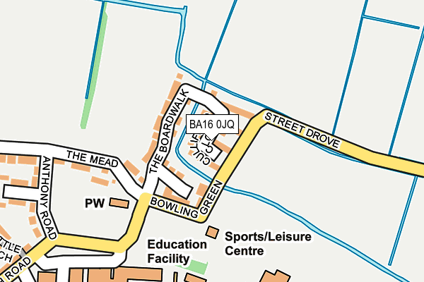 BA16 0JQ map - OS OpenMap – Local (Ordnance Survey)