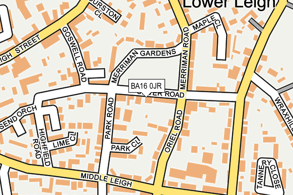 BA16 0JR map - OS OpenMap – Local (Ordnance Survey)