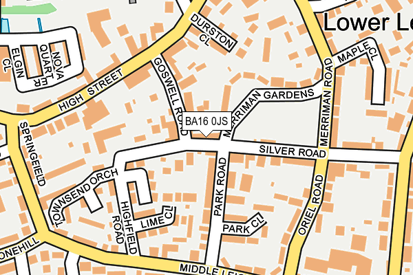 BA16 0JS map - OS OpenMap – Local (Ordnance Survey)