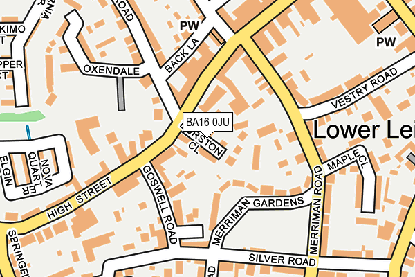 BA16 0JU map - OS OpenMap – Local (Ordnance Survey)