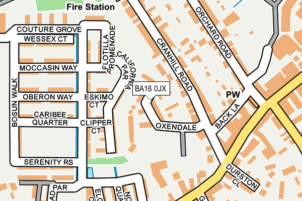 BA16 0JX map - OS OpenMap – Local (Ordnance Survey)