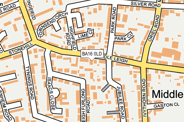 BA16 0LD map - OS OpenMap – Local (Ordnance Survey)