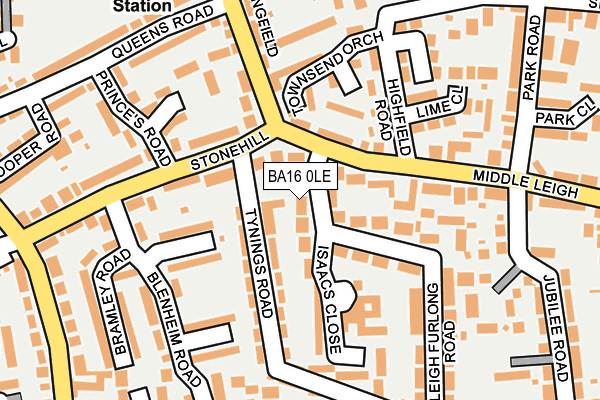 BA16 0LE map - OS OpenMap – Local (Ordnance Survey)