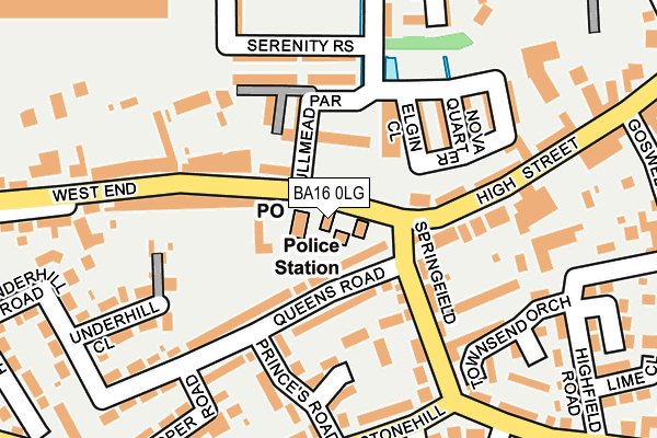 BA16 0LG map - OS OpenMap – Local (Ordnance Survey)