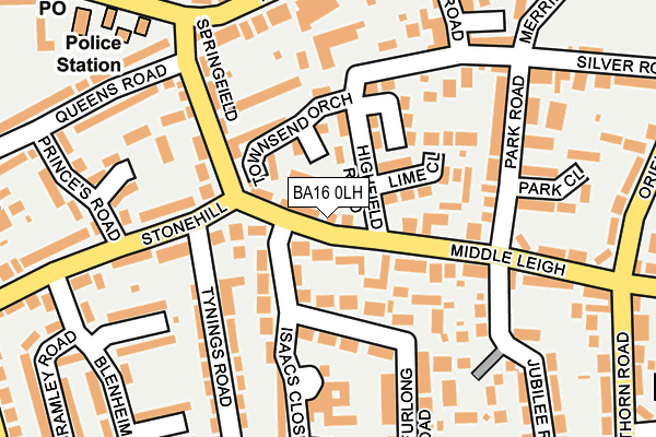 BA16 0LH map - OS OpenMap – Local (Ordnance Survey)