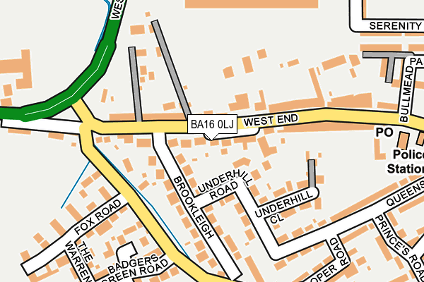 BA16 0LJ map - OS OpenMap – Local (Ordnance Survey)