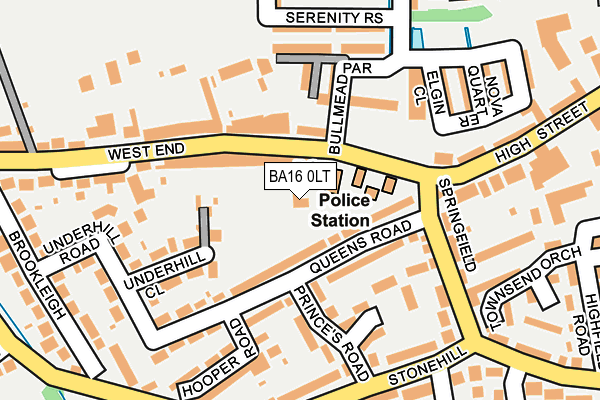 BA16 0LT map - OS OpenMap – Local (Ordnance Survey)