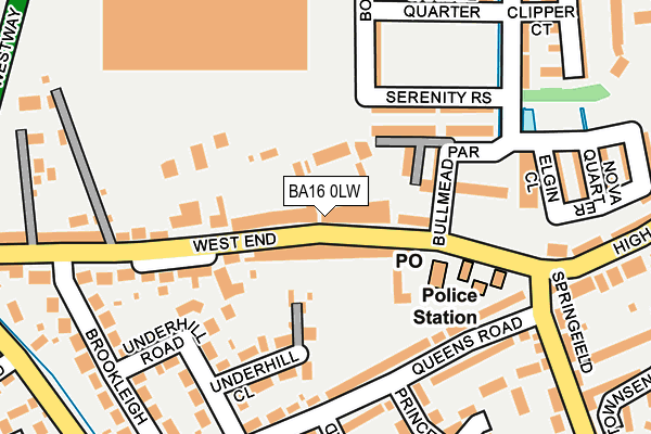 BA16 0LW map - OS OpenMap – Local (Ordnance Survey)