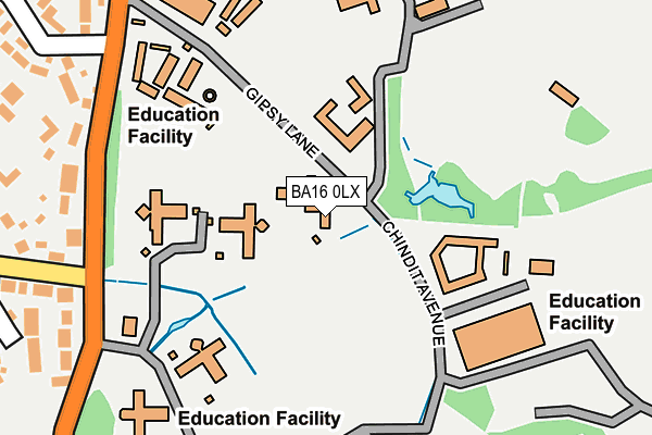 BA16 0LX map - OS OpenMap – Local (Ordnance Survey)