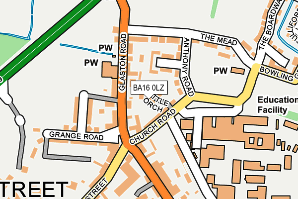 BA16 0LZ map - OS OpenMap – Local (Ordnance Survey)
