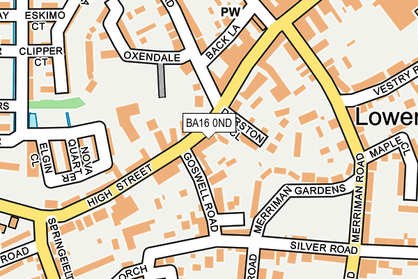 BA16 0ND map - OS OpenMap – Local (Ordnance Survey)