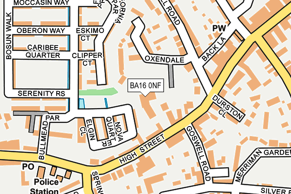 BA16 0NF map - OS OpenMap – Local (Ordnance Survey)