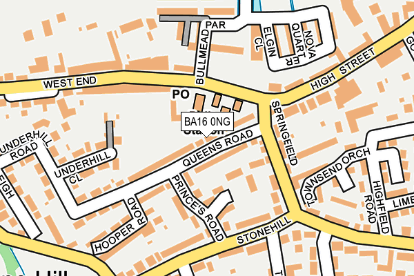 BA16 0NG map - OS OpenMap – Local (Ordnance Survey)