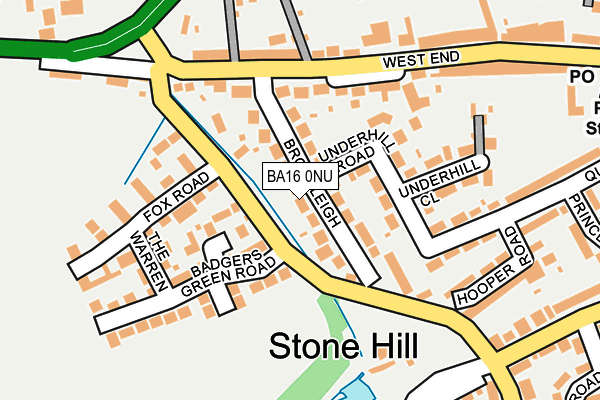 BA16 0NU map - OS OpenMap – Local (Ordnance Survey)