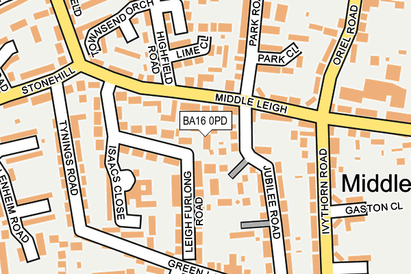 BA16 0PD map - OS OpenMap – Local (Ordnance Survey)