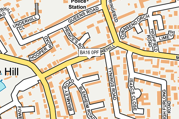 BA16 0PF map - OS OpenMap – Local (Ordnance Survey)