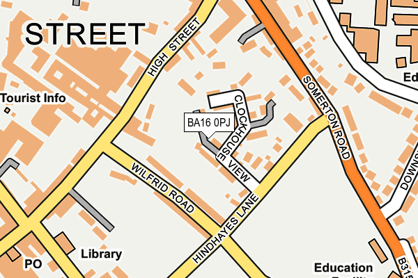BA16 0PJ map - OS OpenMap – Local (Ordnance Survey)
