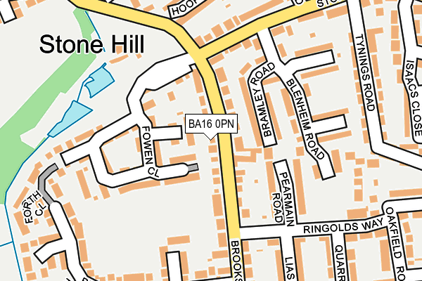 BA16 0PN map - OS OpenMap – Local (Ordnance Survey)