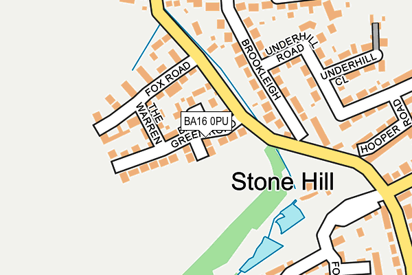 BA16 0PU map - OS OpenMap – Local (Ordnance Survey)