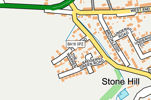 BA16 0PZ map - OS OpenMap – Local (Ordnance Survey)