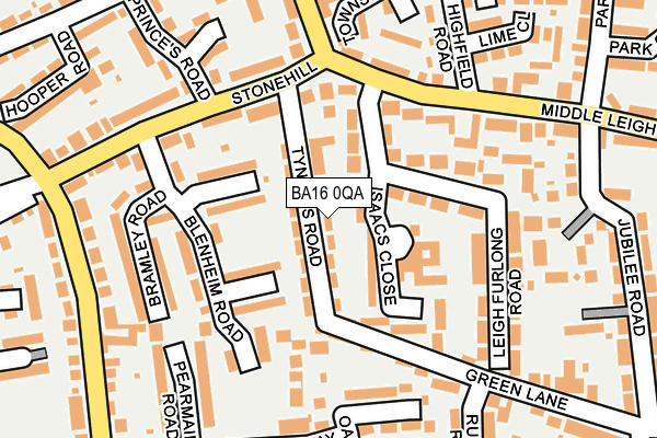 BA16 0QA map - OS OpenMap – Local (Ordnance Survey)