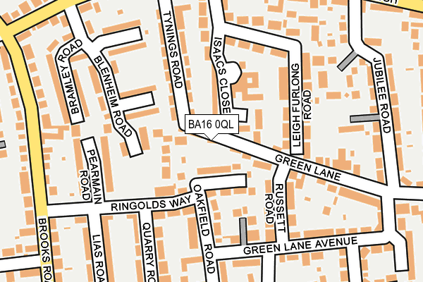 BA16 0QL map - OS OpenMap – Local (Ordnance Survey)