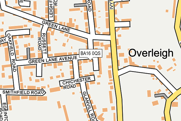 BA16 0QS map - OS OpenMap – Local (Ordnance Survey)