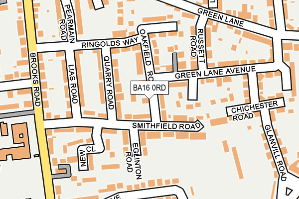 BA16 0RD map - OS OpenMap – Local (Ordnance Survey)