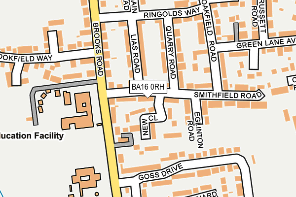 BA16 0RH map - OS OpenMap – Local (Ordnance Survey)