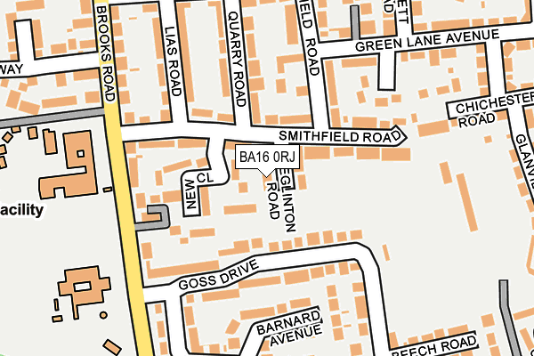 BA16 0RJ map - OS OpenMap – Local (Ordnance Survey)