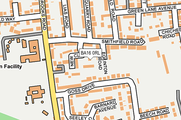 BA16 0RL map - OS OpenMap – Local (Ordnance Survey)