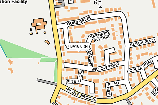 BA16 0RN map - OS OpenMap – Local (Ordnance Survey)